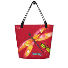 Load image into Gallery viewer, Dragonfly &quot;Fly&quot; Beach Bag
