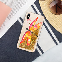 Load image into Gallery viewer, Dragonfly &quot;Fly&quot; Liquid Glitter Phone Case
