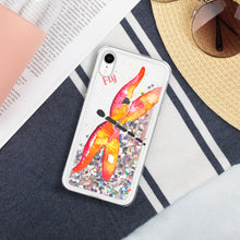 Load image into Gallery viewer, Dragonfly &quot;Fly&quot; Liquid Glitter Phone Case
