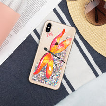 Load image into Gallery viewer, Dragonfly &quot;Fly&quot; Liquid Glitter Phone Case
