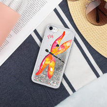 Load image into Gallery viewer, Dragonfly &quot;Fly&quot; Liquid Glitter Phone Case
