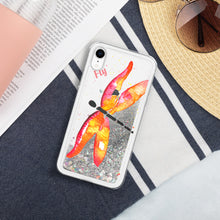 Load image into Gallery viewer, Dragonfly &quot;Fly&quot; Liquid Glitter Phone Case
