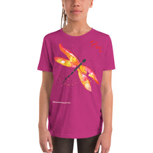 Load image into Gallery viewer, Dragonfly &quot;Fly&quot; Red-Orange Youth T-Shirt
