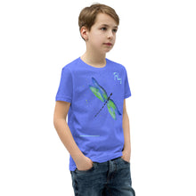 Load image into Gallery viewer, Dragonfly &quot;Fly&quot; Blue Youth T-Shirt
