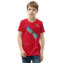 Load image into Gallery viewer, Dragonfly &quot;Fly&quot; Blue Youth T-Shirt
