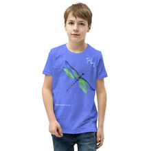 Load image into Gallery viewer, Dragonfly &quot;Fly&quot; Blue Youth T-Shirt
