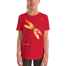 Load image into Gallery viewer, Dragonfly &quot;Fly&quot; Red-Orange Youth T-Shirt
