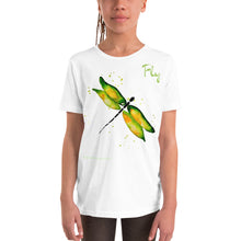 Load image into Gallery viewer, Dragonfly &quot;Fly&quot; Green Youth T-Shirt
