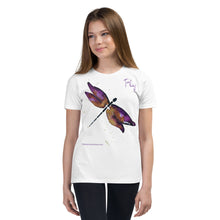 Load image into Gallery viewer, Dragonfly &quot;Fly&quot; Purple Youth T-Shirt
