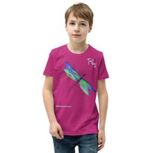 Load image into Gallery viewer, Dragonfly &quot;Fly&quot; Blue Youth T-Shirt
