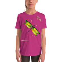 Load image into Gallery viewer, Dragonfly &quot;Fly&quot; Green Youth T-Shirt
