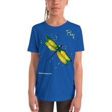 Load image into Gallery viewer, Dragonfly &quot;Fly&quot; Green Youth T-Shirt
