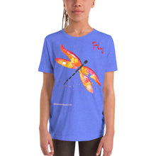 Load image into Gallery viewer, Dragonfly &quot;Fly&quot; Red-Orange Youth T-Shirt
