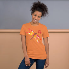 Load image into Gallery viewer, Dragonfly &quot;Fly&quot; Red-Orange Unisex T-Shirt
