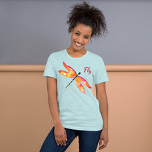 Load image into Gallery viewer, Dragonfly &quot;Fly&quot; Red-Orange Unisex T-Shirt
