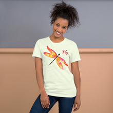 Load image into Gallery viewer, Dragonfly &quot;Fly&quot; Red-Orange Unisex T-Shirt
