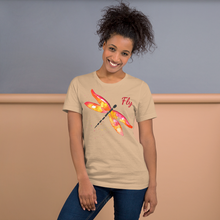 Load image into Gallery viewer, Dragonfly &quot;Fly&quot; Red-Orange Unisex T-Shirt
