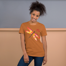 Load image into Gallery viewer, Dragonfly &quot;Fly&quot; Red-Orange Unisex T-Shirt
